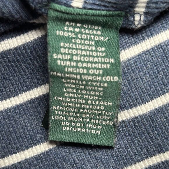 Lauren Ralph Lauren Women's Ribbed Knit Striped Pullover Top Long Sleeve Blue XS - Picture 9 of 11